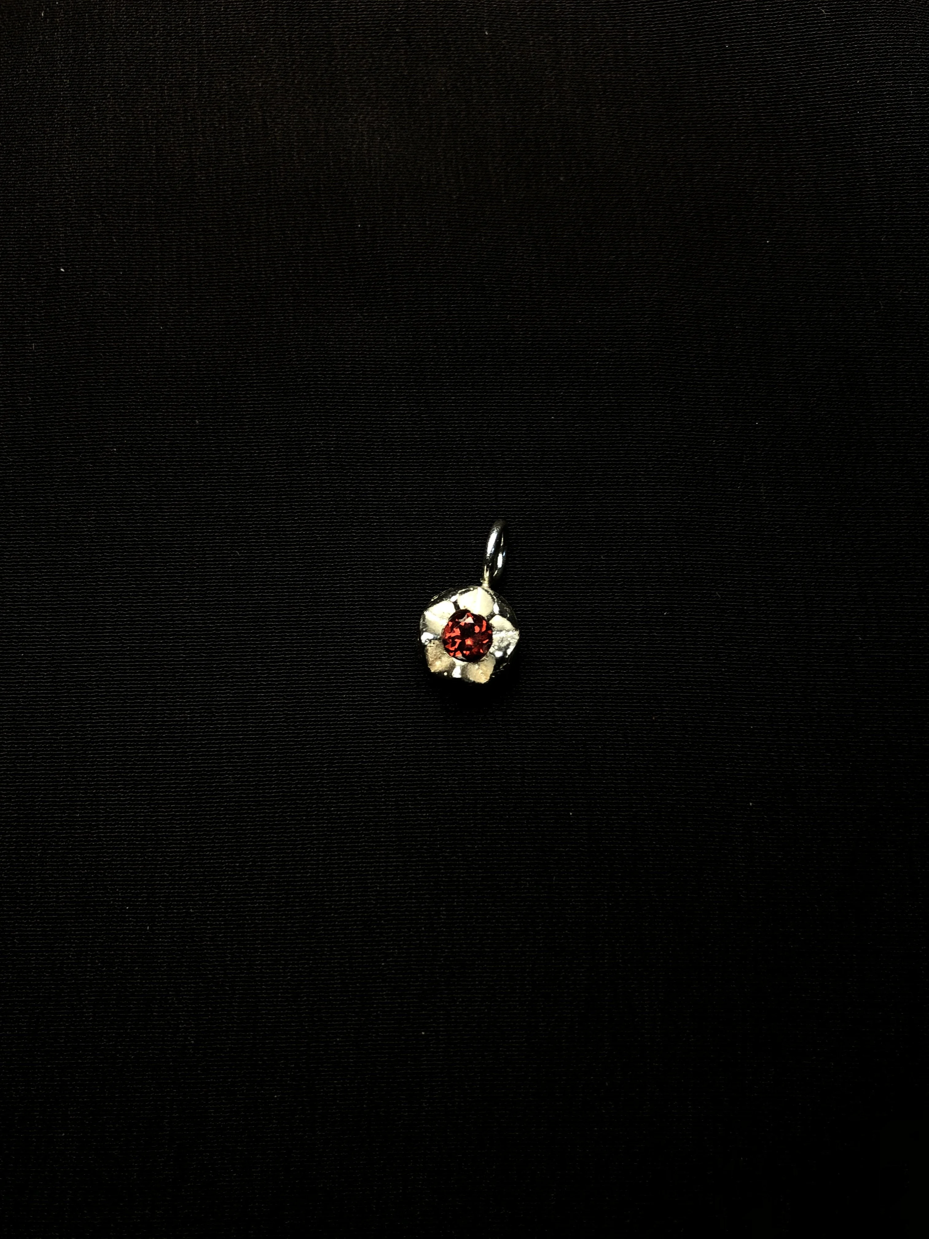 Red Garnet Pendant in silver
