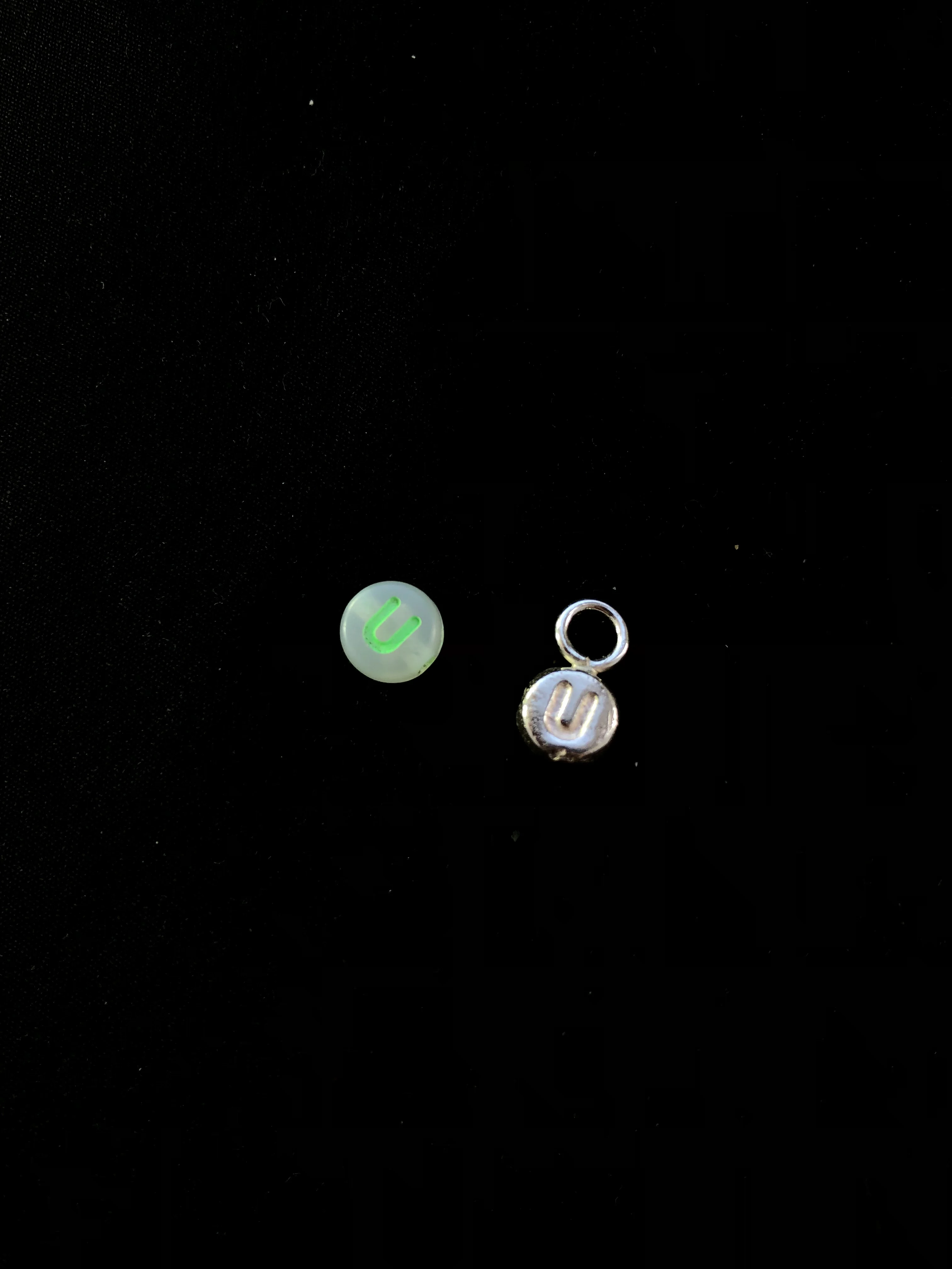 Letterbead earring pendant